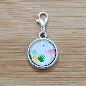 Planner charm Flamingo Glass Cabochon